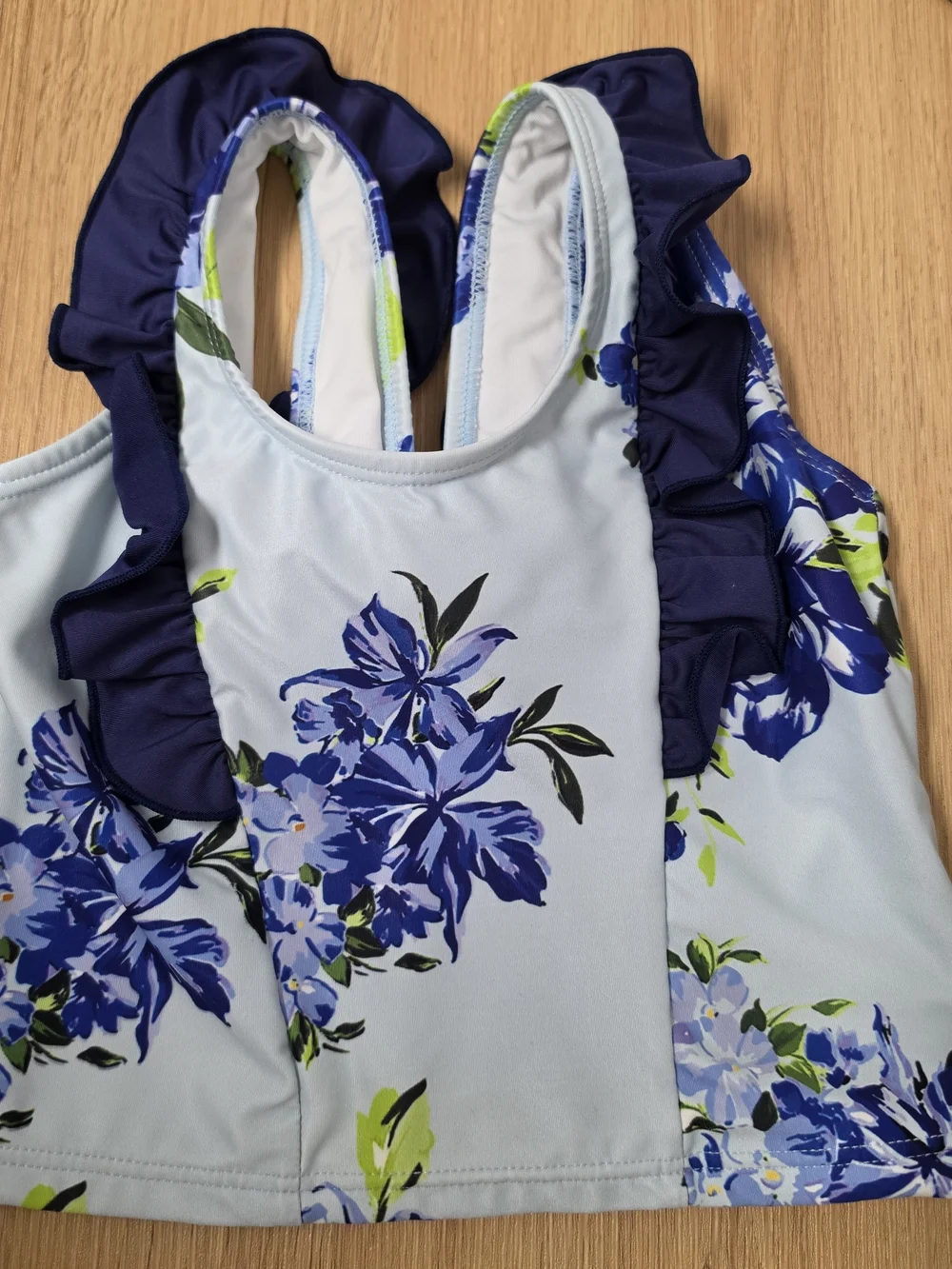 Lil Cactus Toddler Girls Tankini Swimsuit Set 2T Blue Floral Purple Rose Ruffle